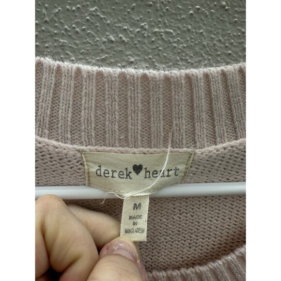 Derek Heart Womens Sweater Dress Size Medium Pink Long Sleeve Knit - Picture 4 of 10